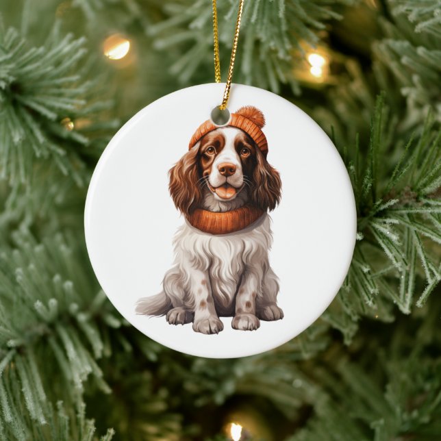 Personalisiert Englisch Springer Spanisch Dog Art Keramik Ornament (Baum)