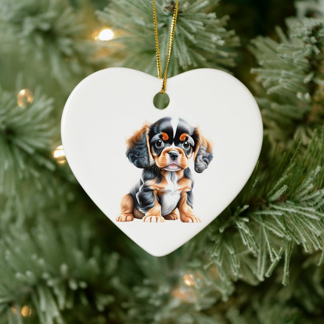Personalisiert English Toy Spanel Puppy Keramik Ornament (Baum)