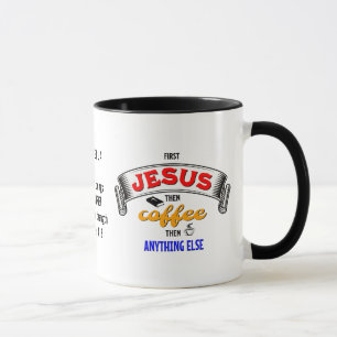 Personalisiert ERSTER JESUS DANN KAFFEE Tasse