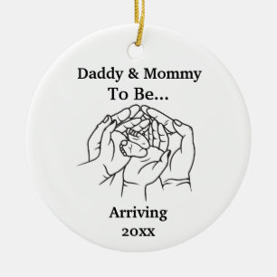 Personalisiert erwartete Eltern Daddy und Mami Keramik Ornament