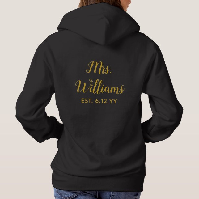 Personalisiert Est Your Date Present for Bride Hoodie (Rückseite)