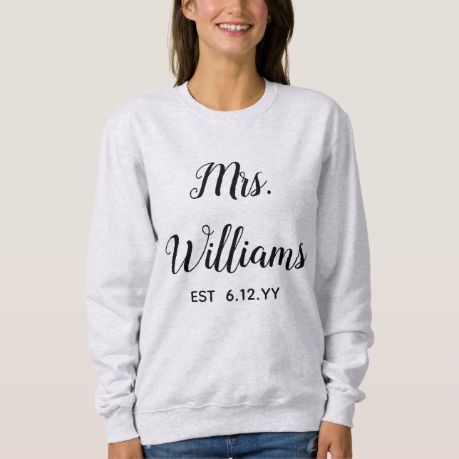 Personalisiert Est Your Date Present for Bride  Sweatshirt (Vorderseite)
