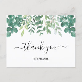 Personalisiert Eukalyptus Greenery Vielen Dank Postkarte