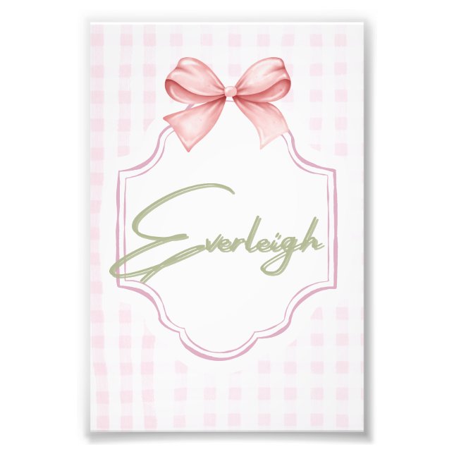 Personalisiert Everleigh Baby Girl Kinderzimmer Gi Fotodruck (Vorne)