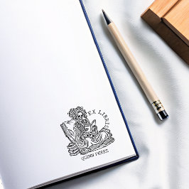 Personalisiert Ex Libris Lady Skull Buchzeichen Gummistempel