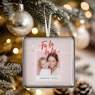 Personalisiert Fa La La La La La Pink Weihnachtsfe Ornament Aus Metall