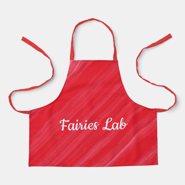 Personalisiert Fairies Labrador Rosa Rot Schürze (Vorderseite)