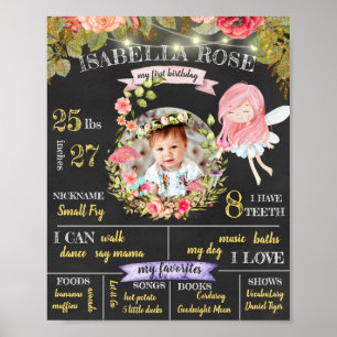 Personalisiert Fairy First Birthday Poster
