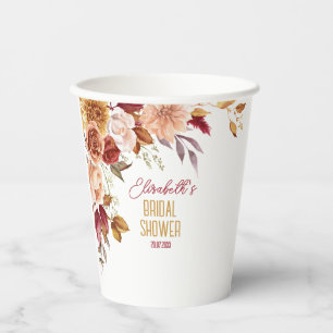 Personalisiert Fall Boho Floral Brautparty Pappbecher