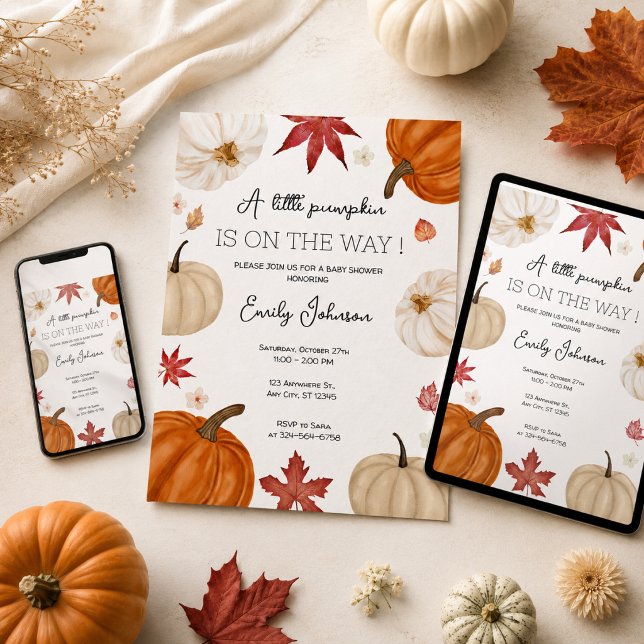 Personalisiert Fall Pumpkin Baby Dusche Einladung (Von Creator hochgeladen)