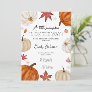 Personalisiert Fall Pumpkin Baby Dusche Einladung