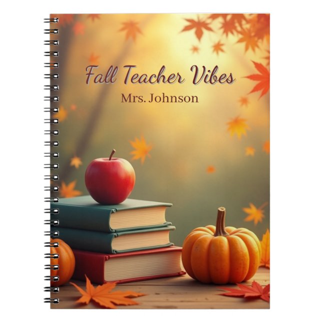 Personalisiert Fall Teacher Vibes Notizblock (Vorderseite)