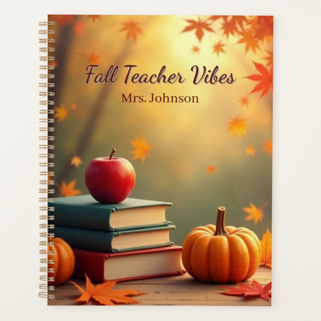 Personalisiert Fall Teacher Vibes Planer (Vorderseite)