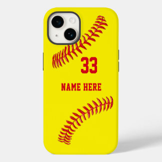 Personalisiert, Fälle mit Softball-Telefonen, von iPhone 14 Hülle