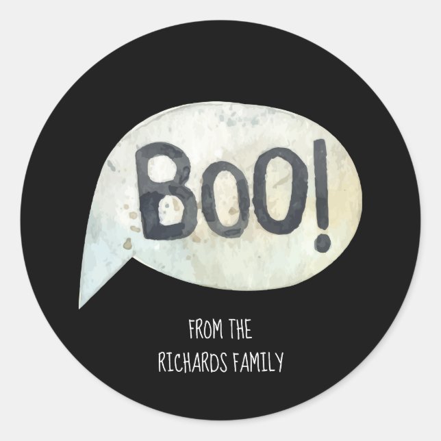 Personalisiert Familienname Boo Halloween Runder Aufkleber (Vorderseite)