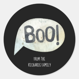 Personalisiert Familienname Boo Halloween Runder Aufkleber