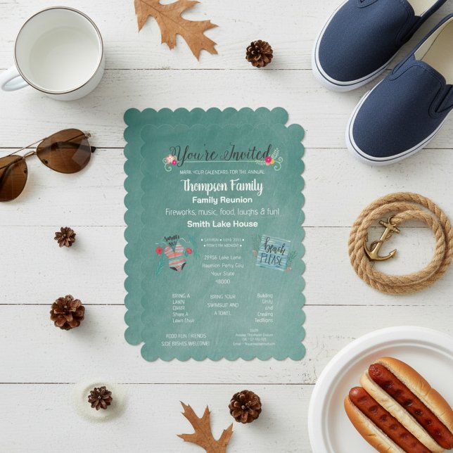 Personalisiert Family Wiedersehen Summer Vibes Einladung (Personalized Family Reunion Summer Vibes Invitation)