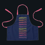 Personalisiert Farbe hinzufügen Schürze<br><div class="desc">Vergnügen farbenfrohe Schürze mit Ihrem Namen in einem Farbverlauf. Sie können die Farben auch in die Farben Ihrer Wahl ändern, indem Sie auf die Schaltfläche Anpassen klicken. Sie können sogar die Farbe des Gurtbandes (auf der Produktseite selbst verfügbar) in die gewünschte Farbe ändern. Es macht eine lustige Schürze für Kinder....</div>