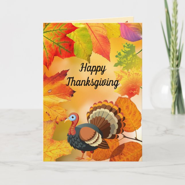 Personalisiert - Farbiger Herbst / Fall Türkei Karte (Vorderseite)