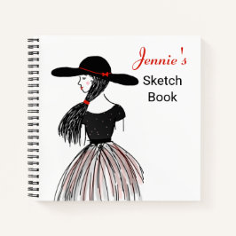 Personalisiert Fashion Sketchbook Notizbuch