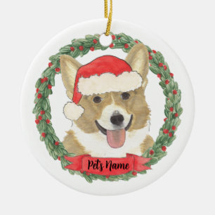Personalisiert Fawn Corgi Weihnachten Keramik Ornament