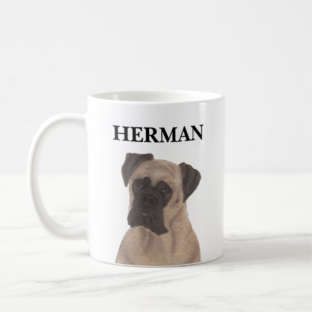 Personalisiert Fawn Masked Boxer Kaffeetasse (Links)