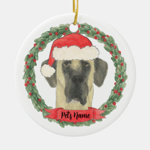 Personalisiert Fawn Masked Great Dane Keramik Ornament