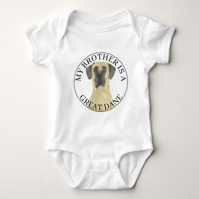 Personalisiert Fawn Masked Harlequin Great Dane Baby Strampler (Vorderseite)