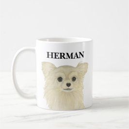 Personalisiert Fawn Tan Long Hairs Chihuahua Kaffeetasse
