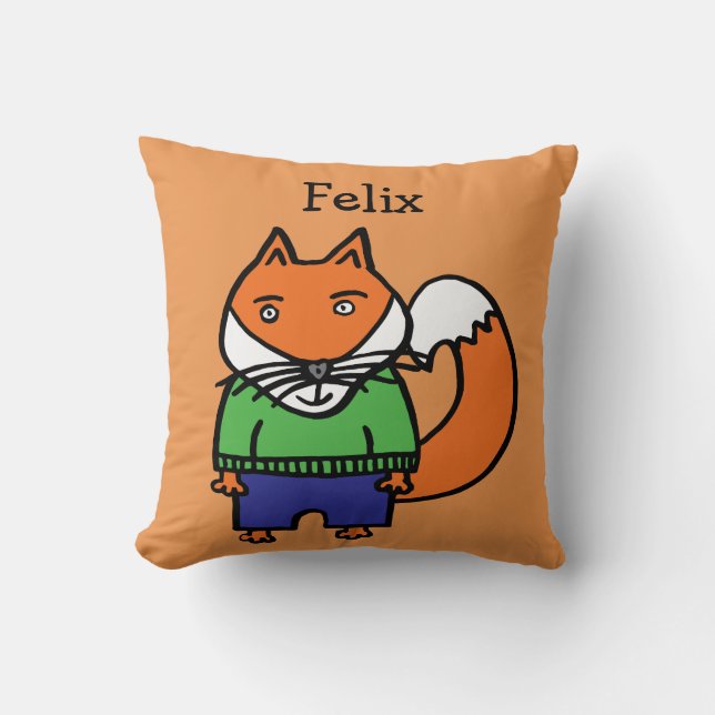 Personalisiert Felix der Fuchs Kissen (Vorderseite)