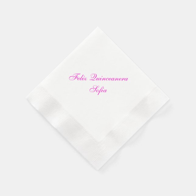 Personalisiert Feliz Quinceanera Paper Napkins Serviette (Ecke)
