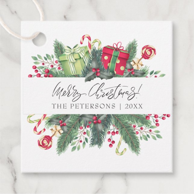 Personalisiert festliche Weihnachtsdekoration Geschenkanhänger (Vorderseite)