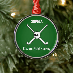 Personalisiert Field Hockey Team Name Jersey Numme Ornament Aus Metall