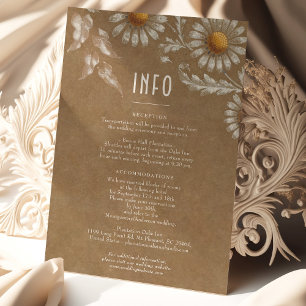 Personalisiert Filigree Daisy Vintag Info Card Einladung