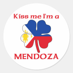 Personalisiert Filipino Kiss Me I'm Mendoza Runder Aufkleber