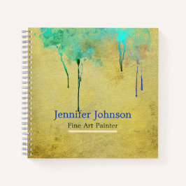 Personalisiert Fine Art Artist Gold Sketchbook Notizbuch