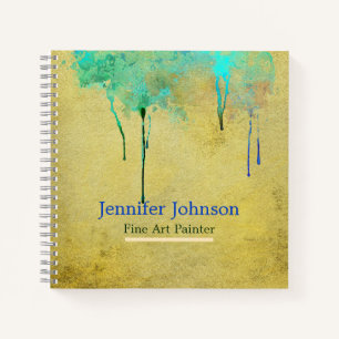 Personalisiert Fine Art Artist Gold Sketchbook Notizbuch