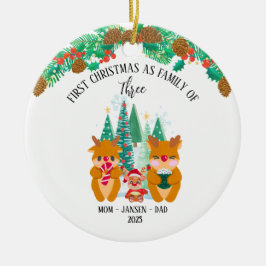 Personalisiert First Christmas Rentier Keramik Ornament