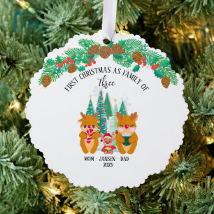 Personalisiert First Christmas Rentier Ornament Karte
