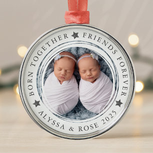 Personalisiert First Christmas Twins Foto Ornament Aus Metall