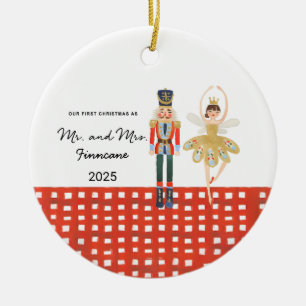 Personalisiert First Christmas Verheiratet Ornamen Keramik Ornament
