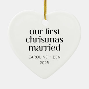 Personalisiert First Christmas Verheiratetes Foto  Keramik Ornament