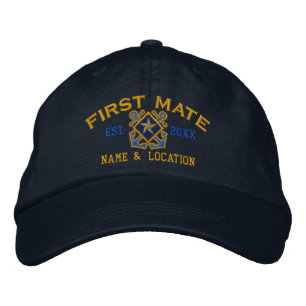 Personalisiert First Mate Nautical Star Stickerei Bestickte Baseballkappe