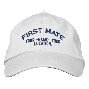 Personalisiert First Mate Nautical Style Hat Bestickte Baseballkappe