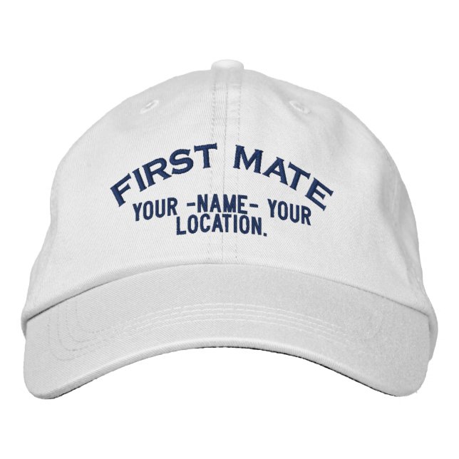 Personalisiert First Mate Nautical Style Hat Bestickte Baseballkappe (Vorderseite)