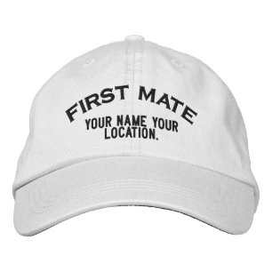 Personalisiert First Mate Nautical Style Hat Bestickte Kappe