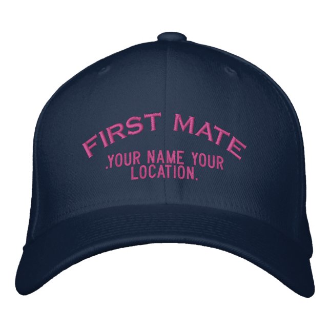 Personalisiert First Mate Nautical Style Hat Bestickte Kappe (Vorderseite)