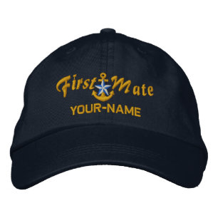 Personalisiert First Mate Star Anchor Golden Bestickte Kappe