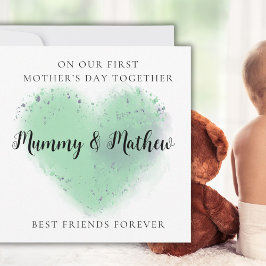 Personalisiert First Mother Day Best Friends Green Feiertagskarte