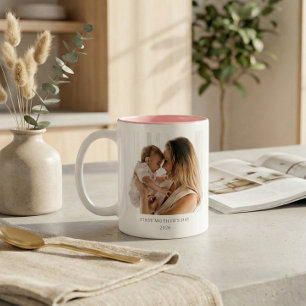 Personalisiert First Mother's Day Mama Baby Foto Zweifarbige Tasse